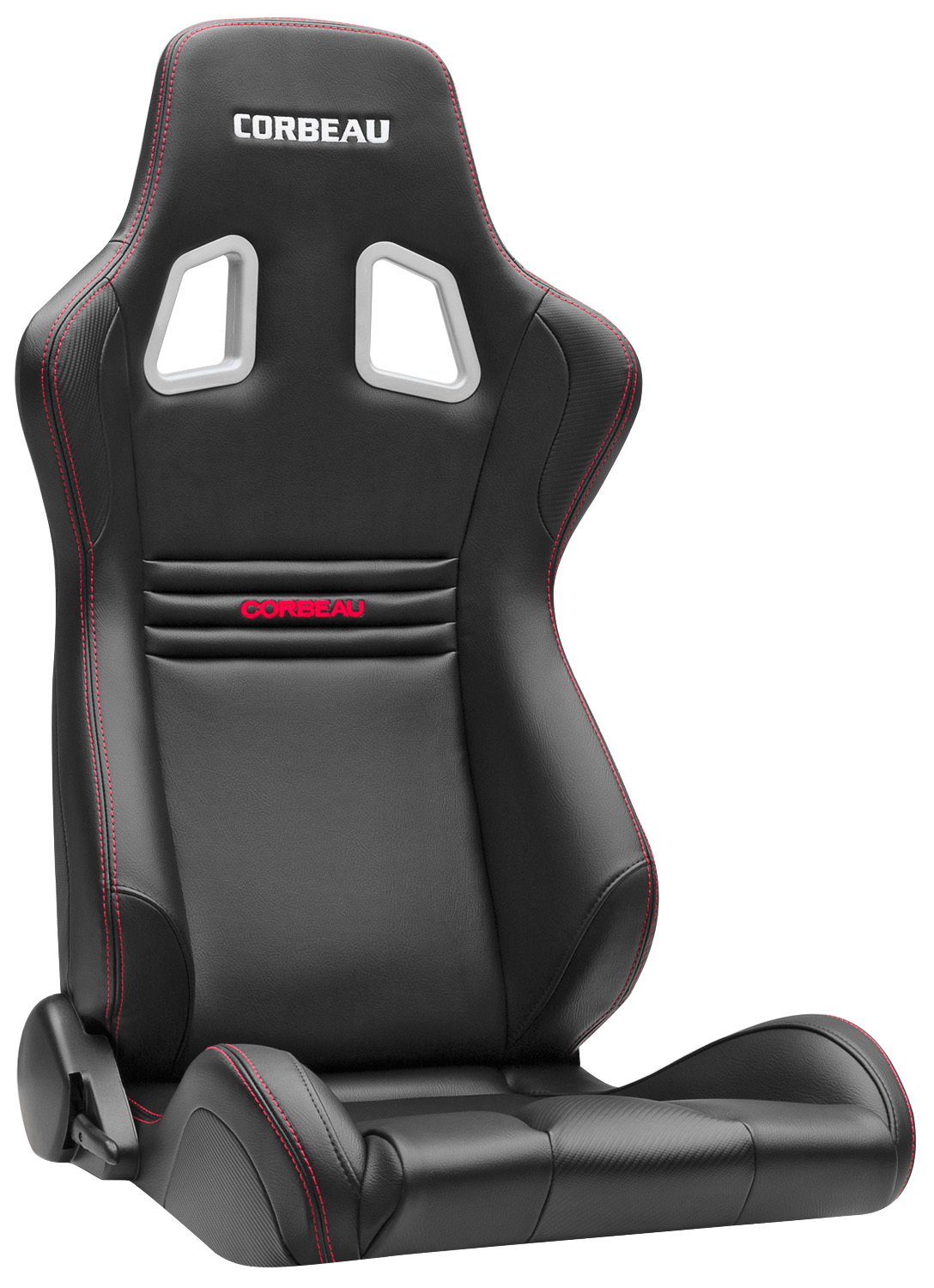 Corbeau Sportline Racing Seat, Evolution Black Vinyl / Carbon Red Stitch, 64901PR Corbeau Sportline Racing Seat, Evolution Black Vinyl / Carbon Red Stitch, 64901PR